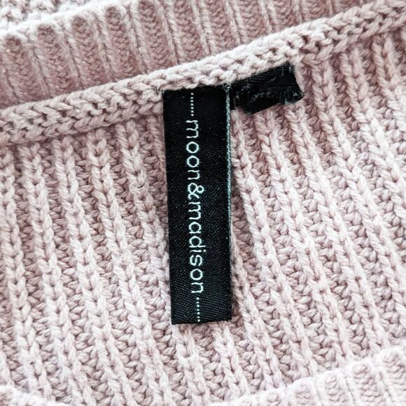 Moon & Madison Tie Back Sweater Women's M Pink Knit Coquette Minimalist Ballet - Picture 4 of 8